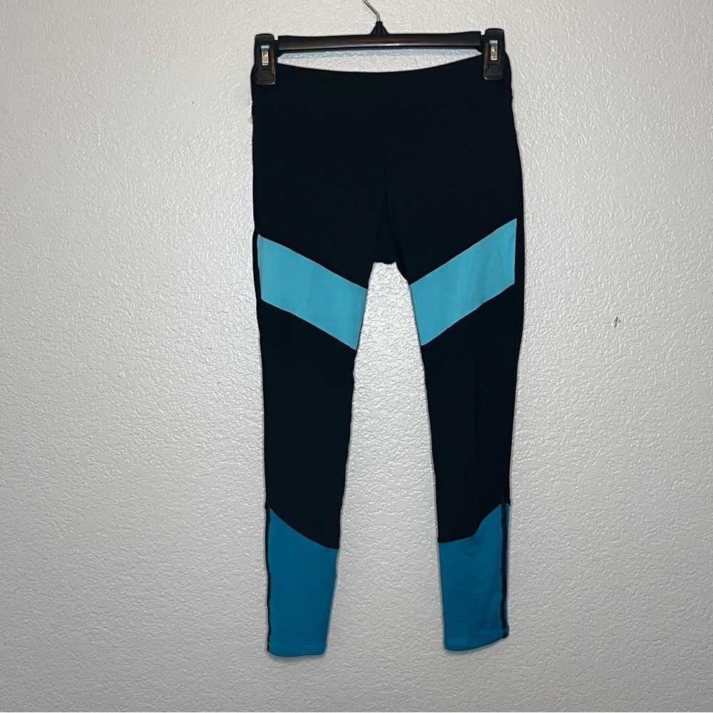 Rainbeau Bodywear Women Black & Blue Leggings Size XS